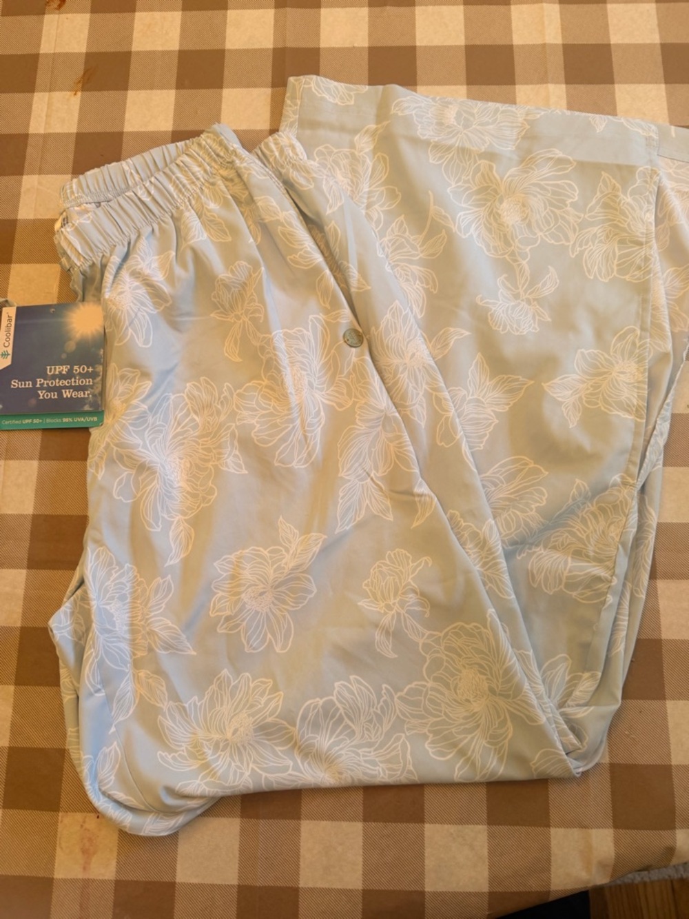 Coolibar Light Blue Floral Lounge Pants